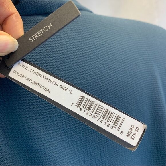 Harve Bernard NWT teal blue Long bell sleeve blouse L - Picture 6 of 11